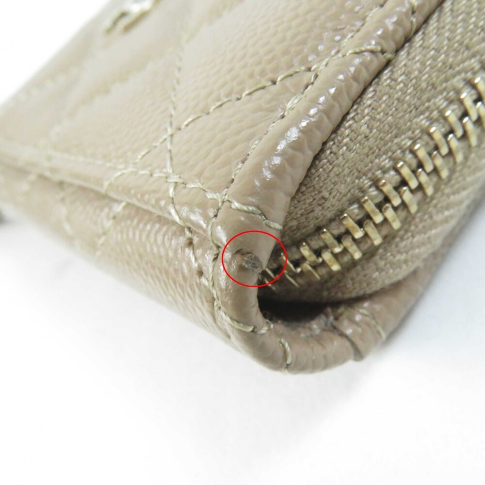 CHANEL Authentic Cream Caviar Leather Wallet - Picture 10 of 11